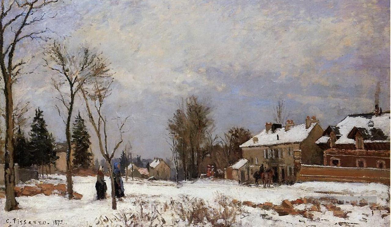 la route de versailles à saint germain louveciennes effet de neige 1872 Camille Pissarro Peintures à l'huile